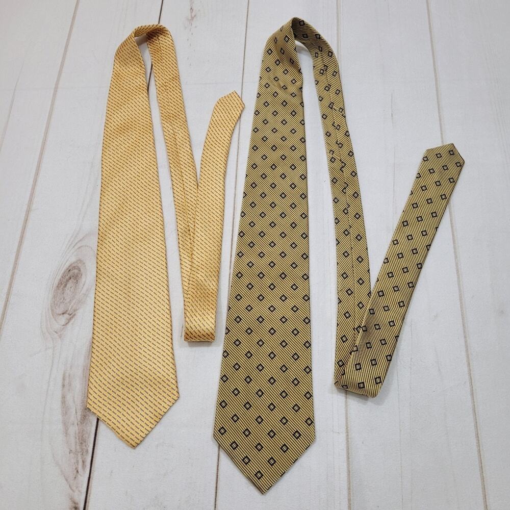 Brooks Brothers bundle two ties yellow gold